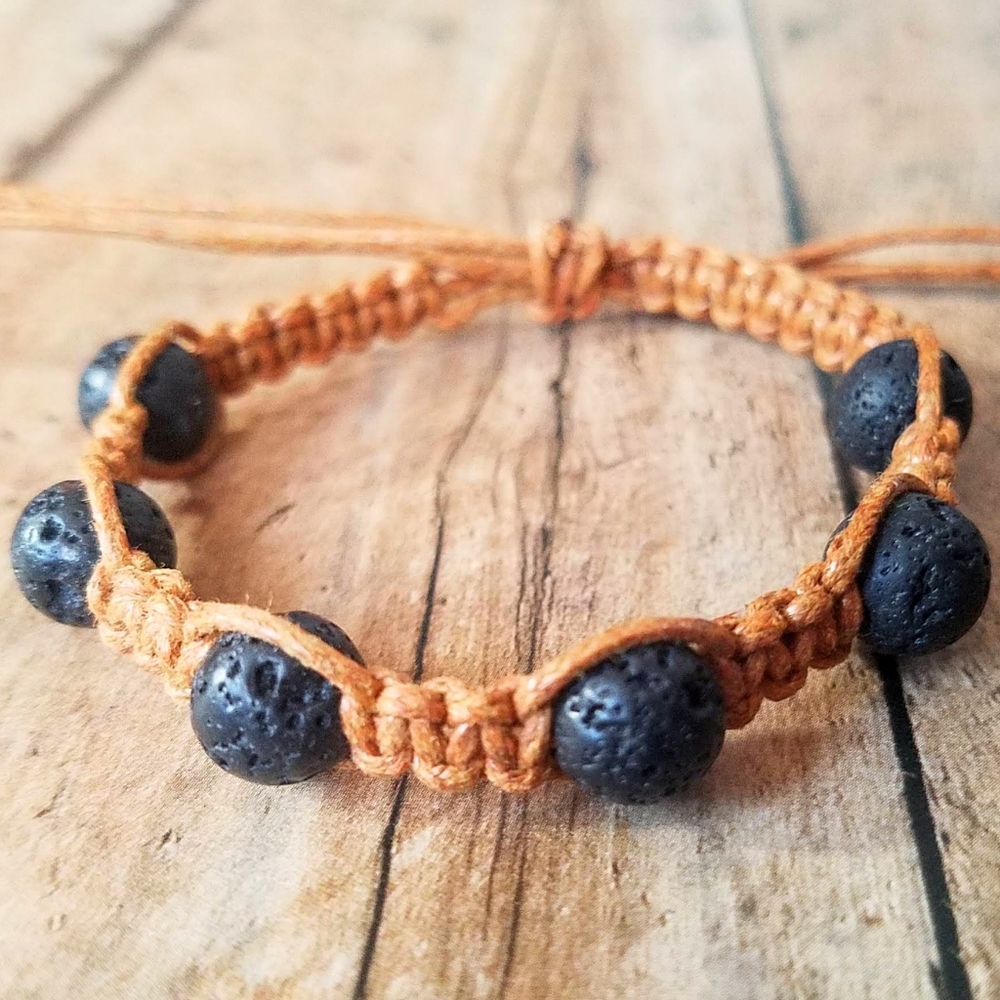 Lava Rock Knotted Bracelet